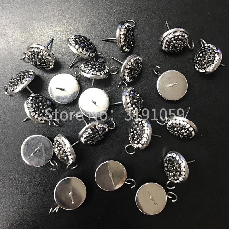 

DIY little fragrance wind OL about 14N ear nails with a white K color retro black crystal jewelry