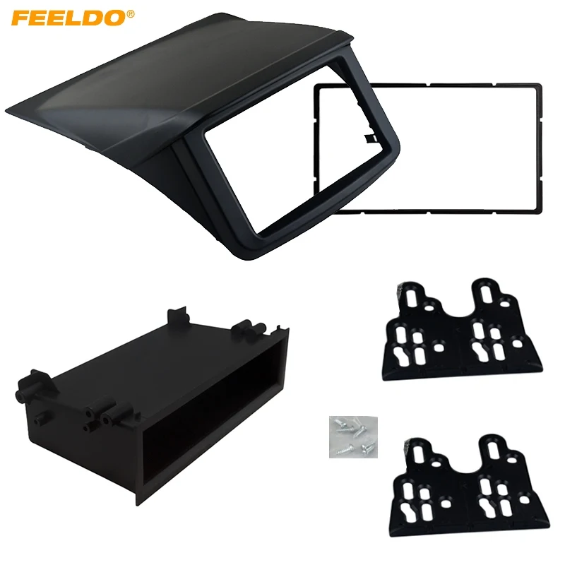 

FEELDO 2DIN Installation Trim Kit Face Frame Fascia For Mitsubishi Pajero Sport Triton L200 Radio DVD Stereo Panel Dash #AM1641