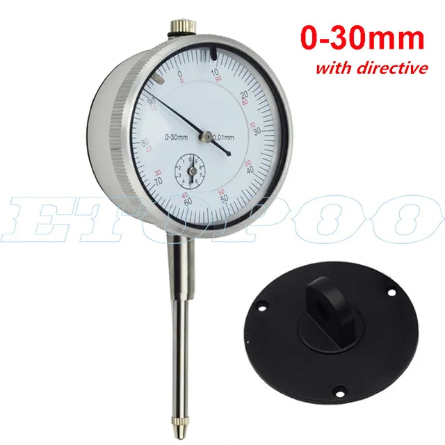 Dial Indicator 0-10mm 0-25mm 0-30mm 0.01mm With Lug Dial Gauge Micrometer Caliper Table Precise Indicator Measuring Tools