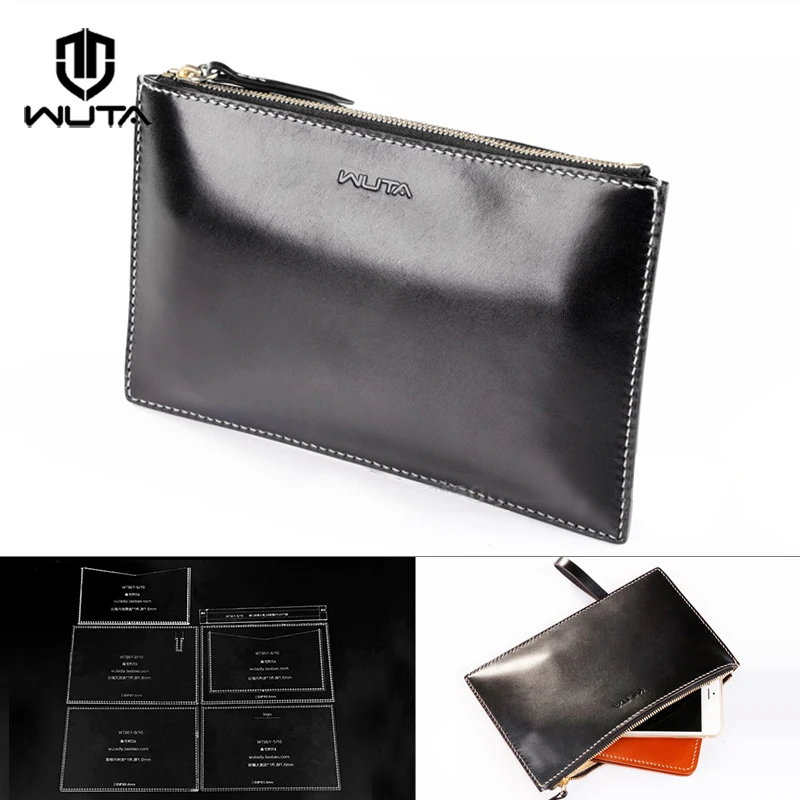 WUTA 951 Unisex Long Wallet Template Clear Acrylic Leathercraft Pattern Set Model for DIY Men Classic Zipper Handbag Lady Clutch