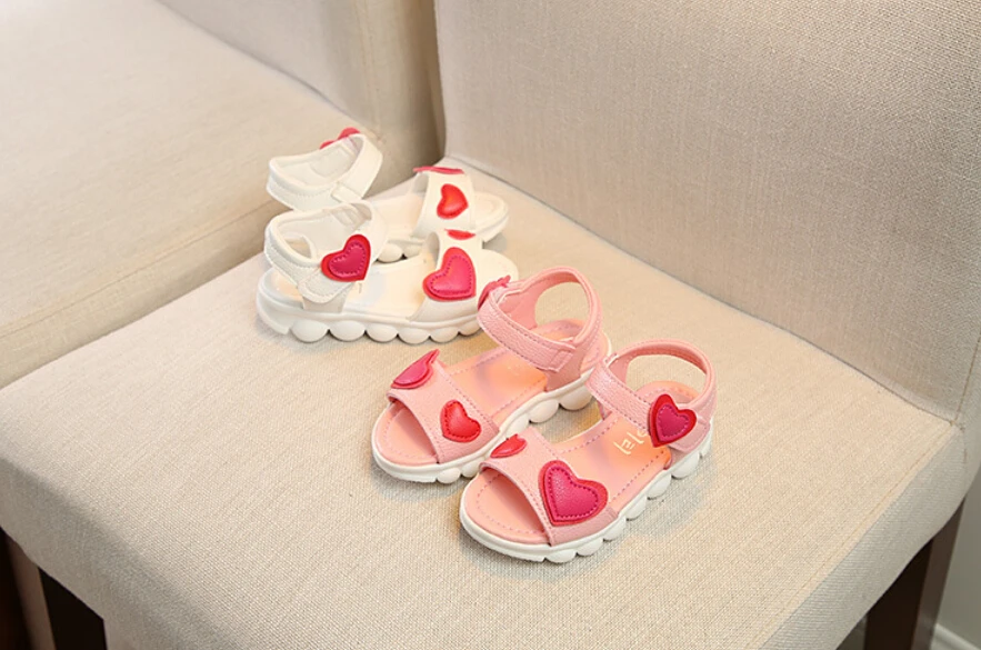 Shorha New Children Girls Summer Shoes Kids Sandals for Girls PU Leather Flowers Princess Shoes Girls Sandals