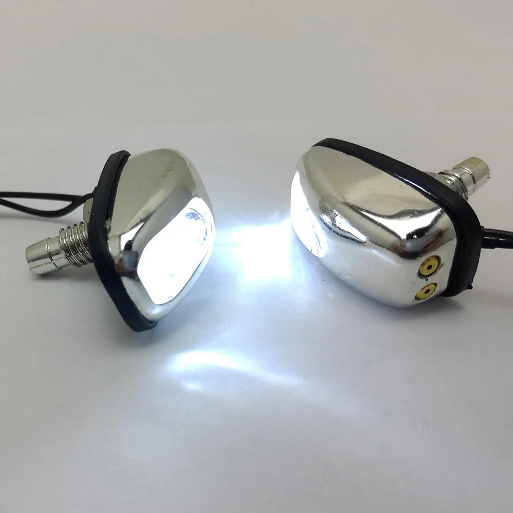 1 Pair Wiper Washer Eyes Spout Windshield Glass Water Jet Spray Nozzle Windshield White LED Light Car Water Spray Lamp