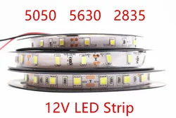 DC 12V listwy rgb led 5050 5630 2835 SMD nie wodoodporna 5M 60Led/M taśma led Fita girlanda żarówkowa led drążek led Bombillas taśma led