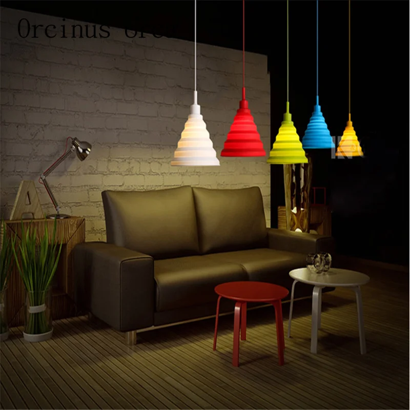 Nordic simple creative personality colorful decorative chandeliers milk tea shop children's room window silicone Pendant