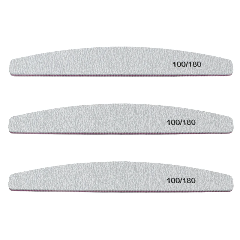 10Pcs 100/180 Nail File sanding polishing Buffer Block  UV Gel Nail Polisher Manicure Pedicure Tools Nail Care Tools  Grey Boat