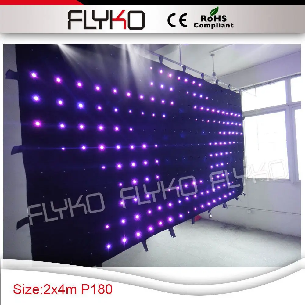 

Free shipping led backdrop star wedding stage background p18 2*4m