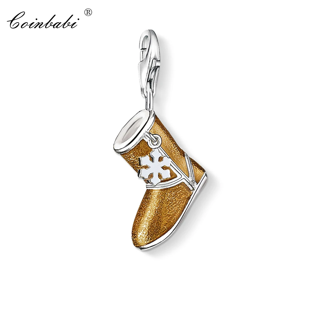 

Очаровательная подвеска в виде желтого ботинка, модные ювелирные изделия 2018 из настоящего чистого серебра 925 пробы, подарок для женщин, браслет, ожерелье