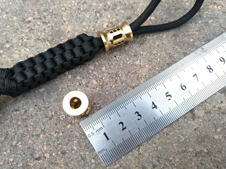 1PC Retro Brass Copper Oxide EDC Paracord Beads Umbrella Rope Cord Lanyard Pendants Knife Beads Can Be Installed Tritium Tube