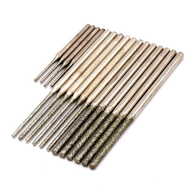 5/10pcs allungare 0.8 ~ 5.0mm diamante testa di macinazione fresa ago punta da trapano punta incisione lucidatura vetro giada pietra rotante