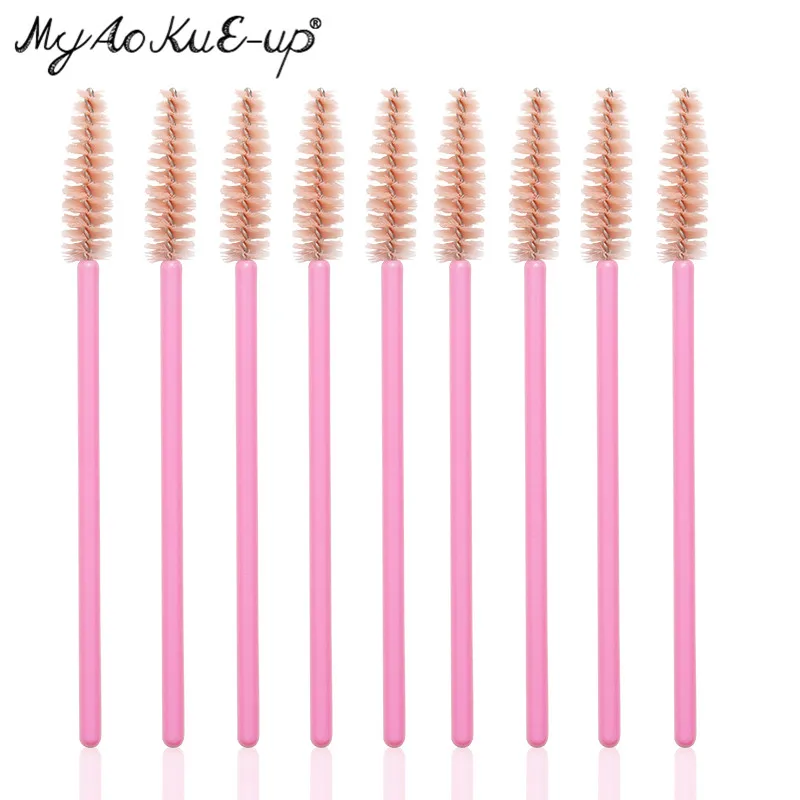 50 stücke Wimpern Pinsel Augenbraue Microbrush Für Mascara Zauberstab Weichen Kopf Wimpern Kosmetik Applikator Lash Verlängerung Make-Up Pinsel – Detail 10