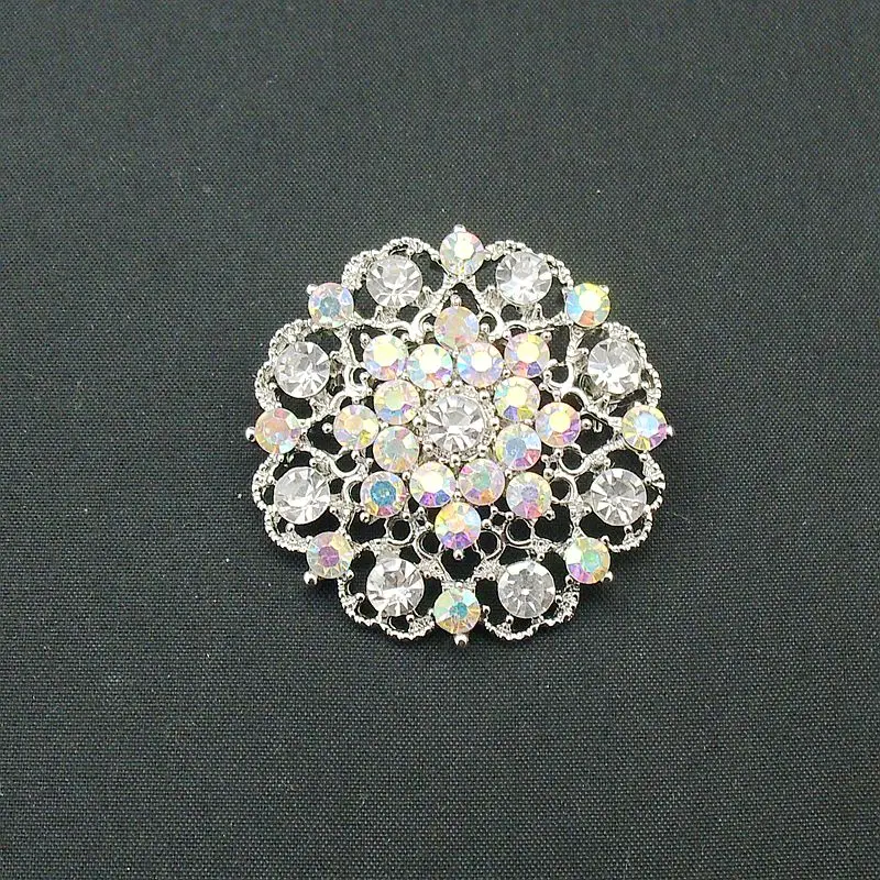 Hot Sale Brooch Fashion AB Crystal Rhinestone Alloy Round Brooch Pins For Wedding Party Women Gifts New Trendy Item No.: BRH3909