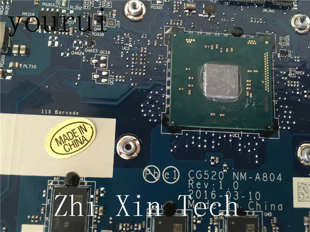 yourui CG520 NM-A804 For Lenovo IdeaPad 110-15IBR Laptop motherboard With N3710U CPU Test all functions 100%