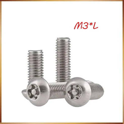 

50PCS M3 Stainless steel pan head screws Plum Socket mechanical bolts Torx Semi-round head TX