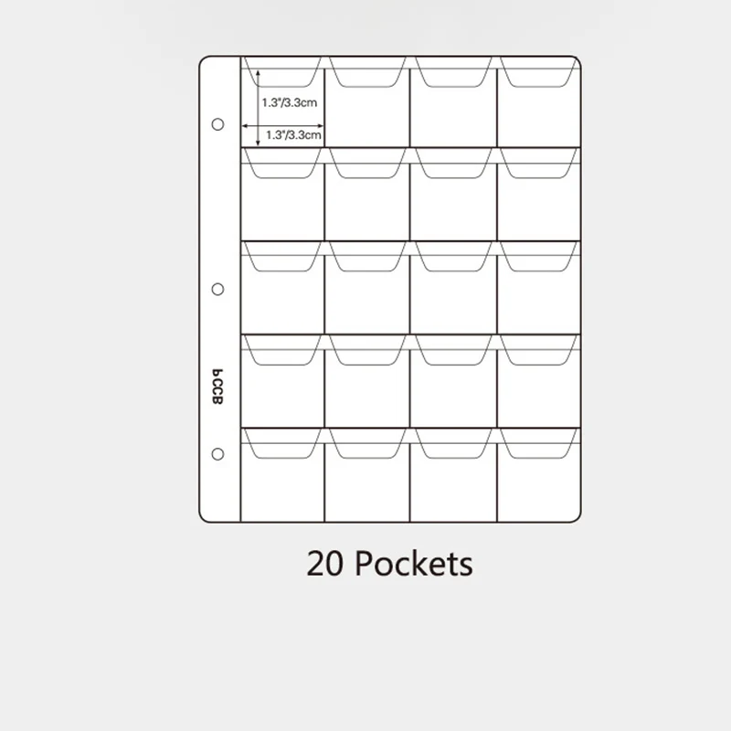 PCCB 12/20 Grid COIN POCKET Album Binder And INSERT PAGE