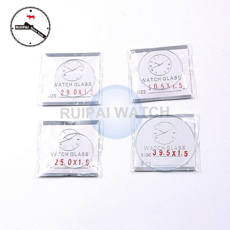 Wholesale 106pcs/box Mineral Round Flat Watch Glass 1.5mm thickness Watch Glass set Watch replacement parts for watchmakers