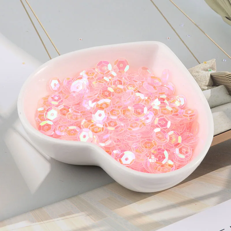 10g/pack 6mm Round Cup AB Transparen Color Pvc loose sequins Paillettes sewing Wedding craft, Kids Diy Women Garment Accessories