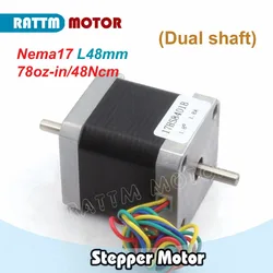 Nema 17 CNC stepper motor 78 Oz-in (Dual shaft) 48mm 1.8A for 3D Print RATTM MOTOR 17HS8401B