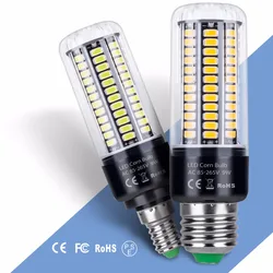 Lampa LED E27 220V żarówka kukurydza LED wysokiej mocy Bombillas E14 110V 5736SMD inteligentny IC bez migotania 3.5W 5W 7W 9W 12W 15W 20W ampułka led