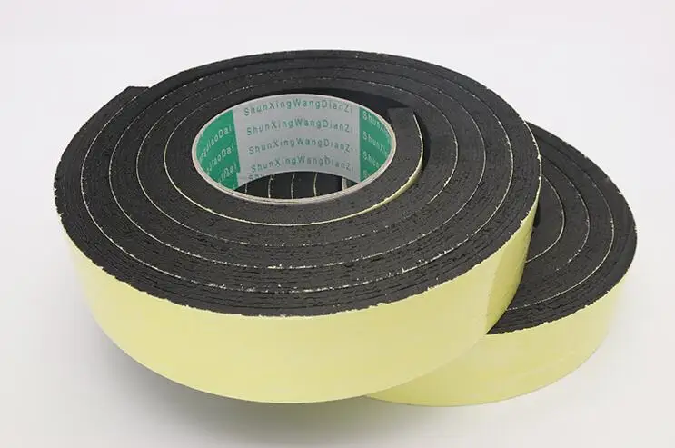 5MM 8MM 10MM thickness Strong adhesion EVA black sponge foam rubber tape anti-collision seal strip