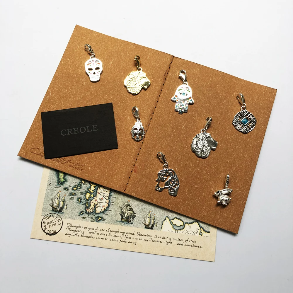 Rabbit Hand of Fatima Skull Ornament Buddha Lion Unicorn Charm Pendant,2019 Cute New Summer Jewelry 925 Sterling Silver Gift