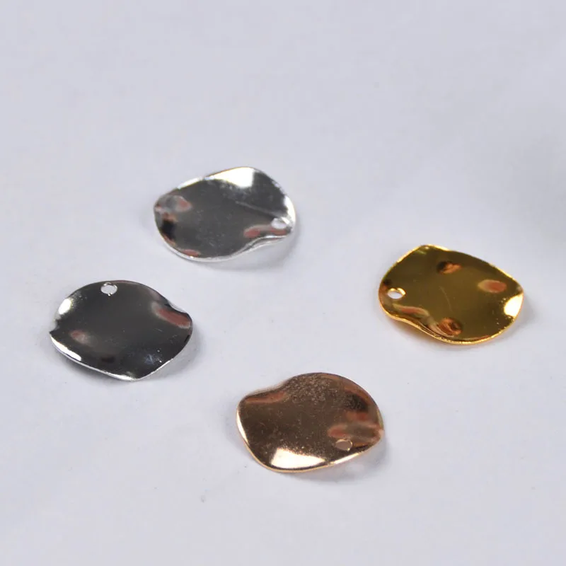 50pcs/lot copper material blank Irregular Circular charm pendant accessories for bracelet DIY jewelry making