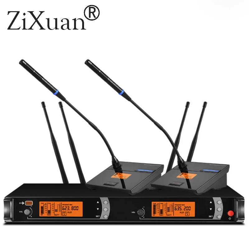 Top Quality SKM 9000 4 Antenna for Stage !! Dual Golden Handheld Mic Professional Wireless Microphone System