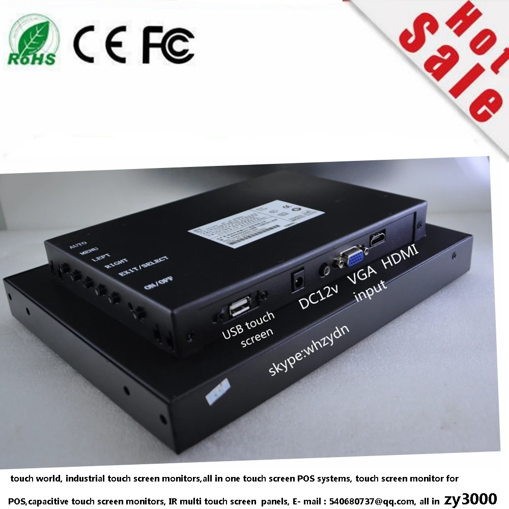 Imagem -04 - Painel de Computador Hmi 10 Invólucro de Metal Vga Hdmi Entrada Usb Tela Sensível ao Toque Resistiva à Prova d Água Monitor Industrial de Quadro Aberto Novo