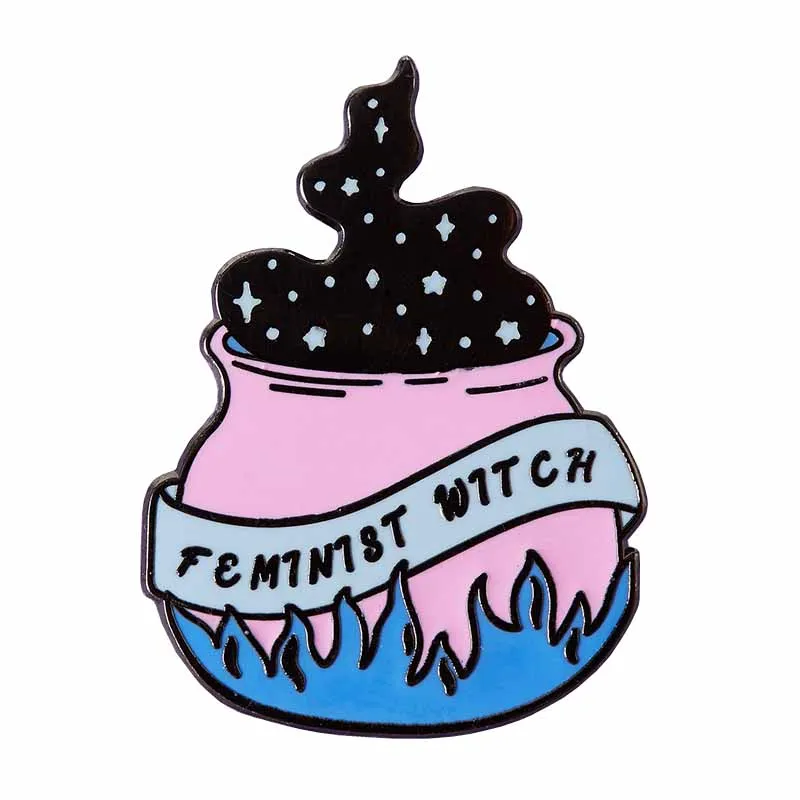 Feminist Witch Halloween Enamel Pin