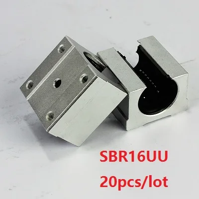 20pcs/lot SBR16UU SME16UU Open Type Linear Ball Bearing Block for SBR16 16mm linear guide rail for CNC router parts