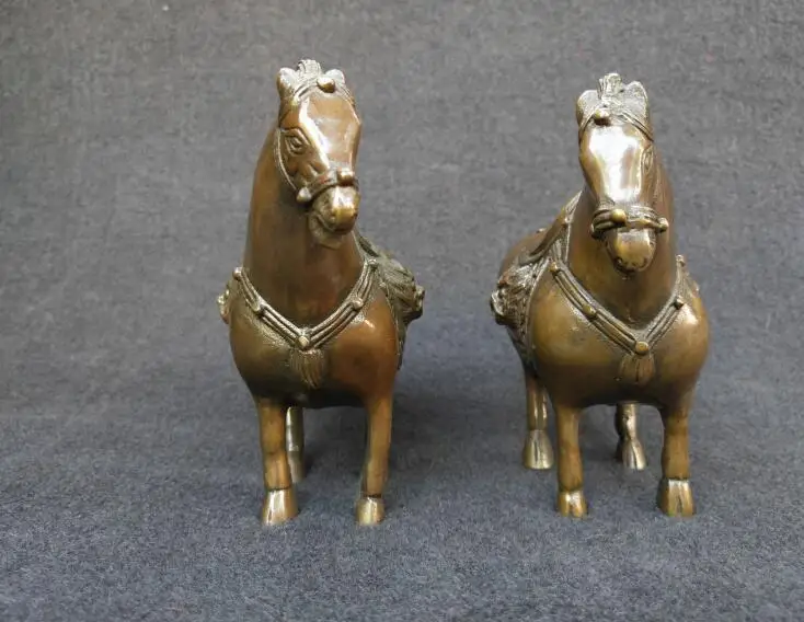 

Chinese pure brass crafts zodiac horse a pair