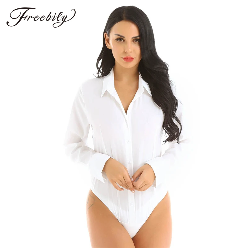 Office Lady Work White Blouses Shirts Long Sleeve OL Shirt Bodysuit Women's Clothing Lady Turn Down Collar Business Work Tops