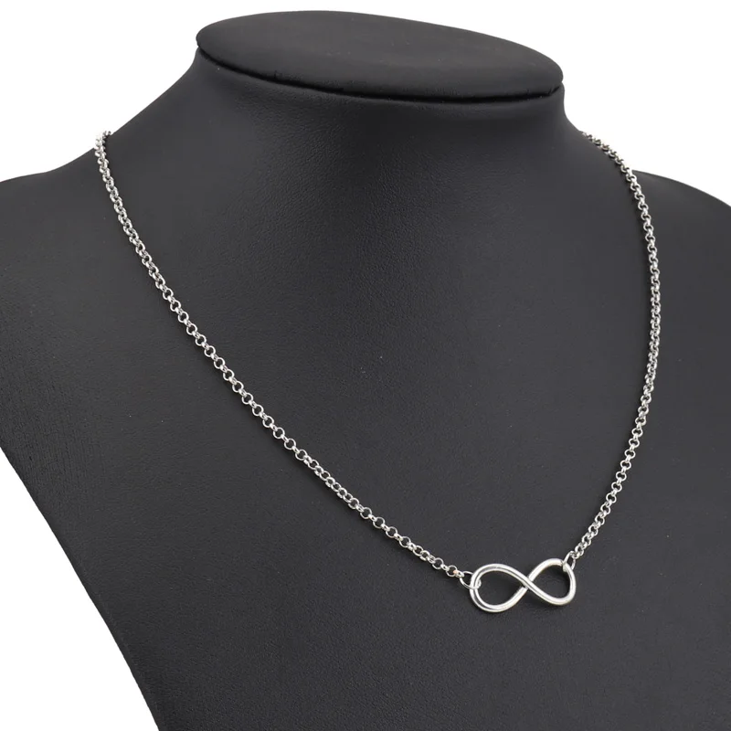 Aihua Neue Mode Silber Farbe Unendlichkeit Halsketten & Anhänger für Frauen Halsband Party Schmuck Geschenke Bijuter Kragen – Detail 5