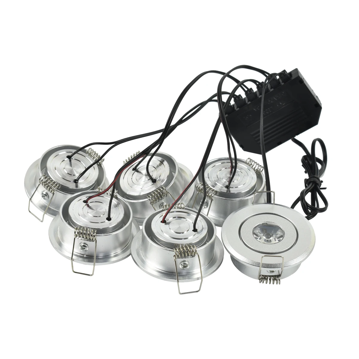 1set MINI LED Downlights Cabinet Light Spot lights  Warm White 3000K 1W x 6pcs 6W Jewelry Lighting LED Light  full set