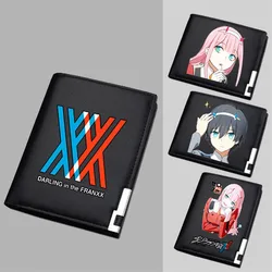 DARLING in the FRANXX Women Long Coin Purse Pu Leather Short Wallet ZERO TWO ID Card Holder Cartoon Money Bag Girls Carteira