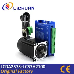 2 phase 3N.m Nema 23 kit closed loop stepper motor driver LCDA257S+LC57H2100 hybrid servo 3m encoder nema23 closed loop