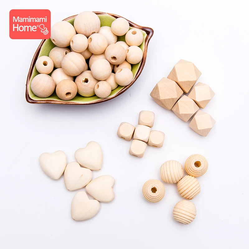 Wooden Beads Baby Teether Making Pacifier Chain Wooden Rodent DIY Crafts Newborn Teething Beads DIY Accessories Nurse Gifts