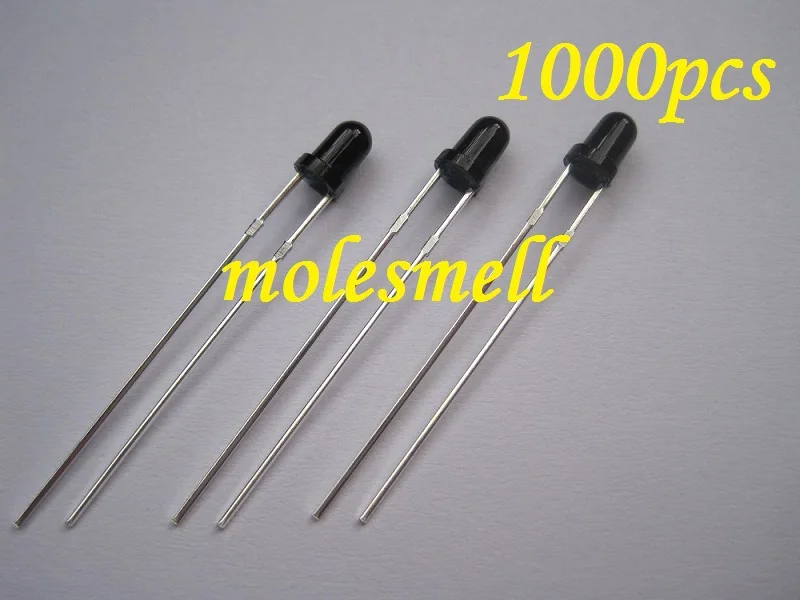 

Free shipping 1000pcs 3mm 940nm IR infrared Receiving Diode LED Lamp Infrared Receiver Module 3mm black body photosensitive led