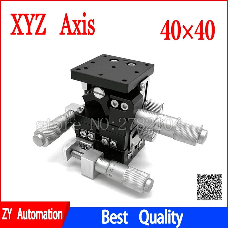 Estação de Corte do Eixo Xyz Plataforma de Deslocamento Manual Estágio Linear Deslizante 40×40 mm Ld40-lm Xyz40-lm