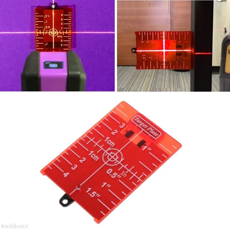 Magnetic Red Green Target Plate For Rotary Cross Line Laser Level Distance Measurer