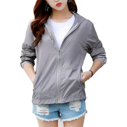 Women's Hooded Jackets 2024 Summer Causal Fashion Women Basic Jackets Coats windbreaker Zipper Lightweight Jackets Bomber Famale