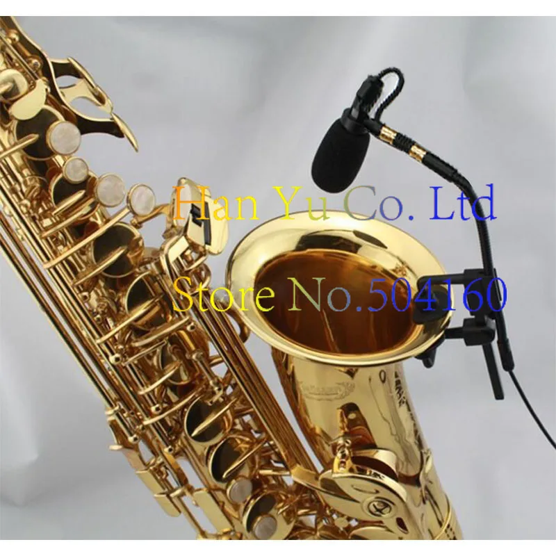 Free Shipping Pro Saxophone Stage Performance Instrument Clip Capacitor Microphone Headset  For Sennheiser 3.5 mm Screw Locking