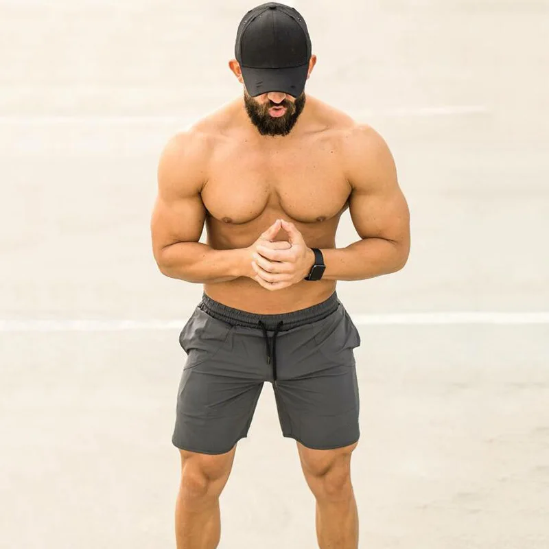 Brand Mens Training Gym Shorts Men Sports Casual Fitness Clothing Workout Running quick drying Compression Slim fit Shorts