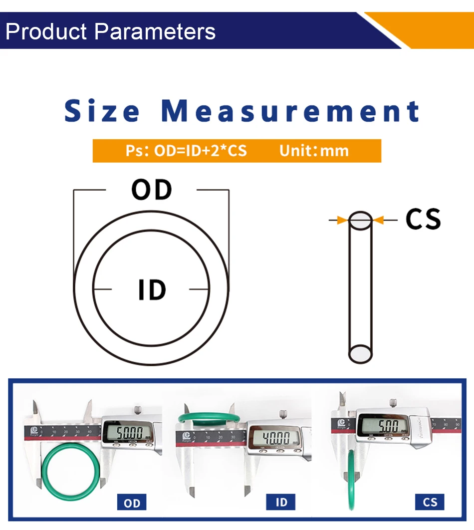 Dicke CS1,9/2,2/4 mm Grüner FKM-O-Ring FPM-Fluorkautschuk-Dichtungsdichtung Elastizität Gummischeibenring Spot-Großhandel – Detail 8