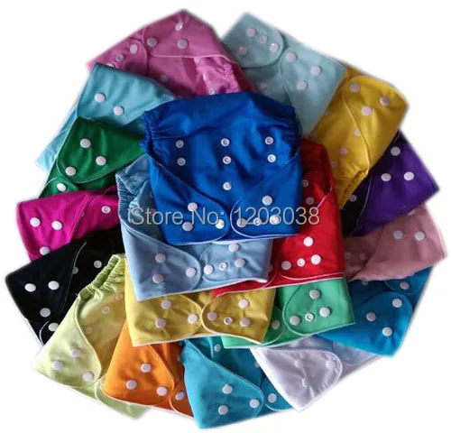 

New Coming Nuaghtybaby Solid Cloth Diapers 10pcs With Bamboo insert 20 Inserts All In One Size Solid Fitted Cloth Diaper