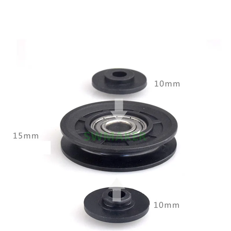 1pcs 10*70*15mm U grooved wheel 15*70*15mm guide wheel Nylon pulley for fitness equipment accessories