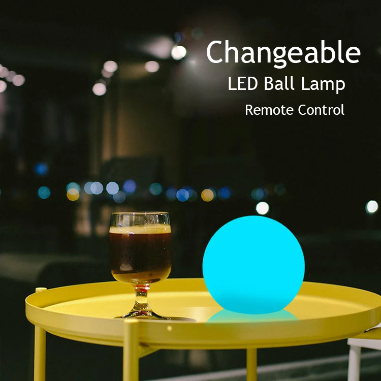 Rechargeable Remote Control LED Ball Night Lights Indoor Home Table Lamp Garden Lawn Wedding Party KTV Bar New Year Decoration