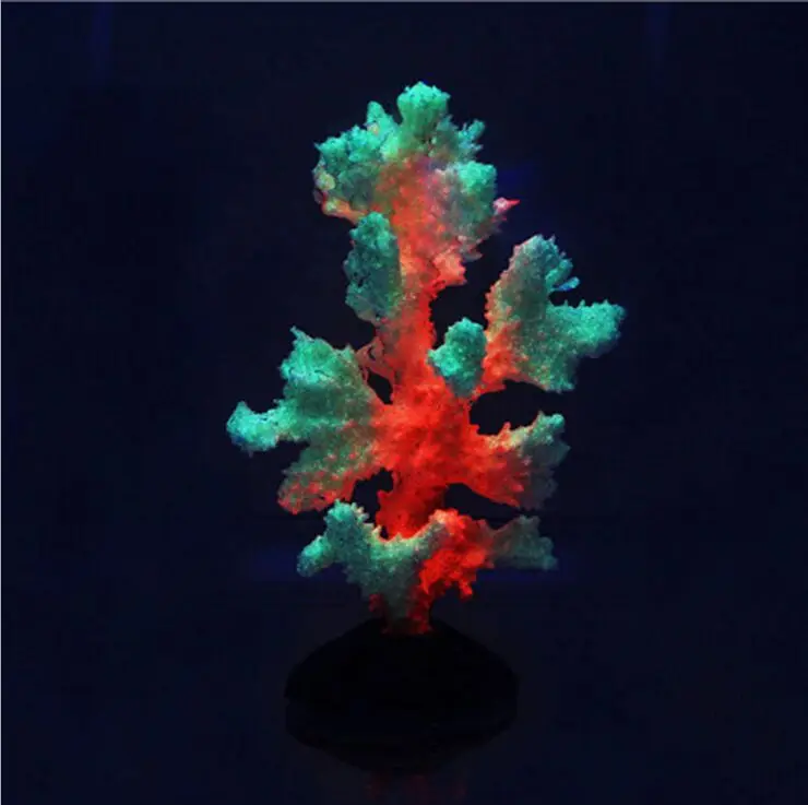 New Beautiful Aquarium Artificial Coral Plant Decoration Fish Tank Luminous Sea Anemone Ornament Color Random