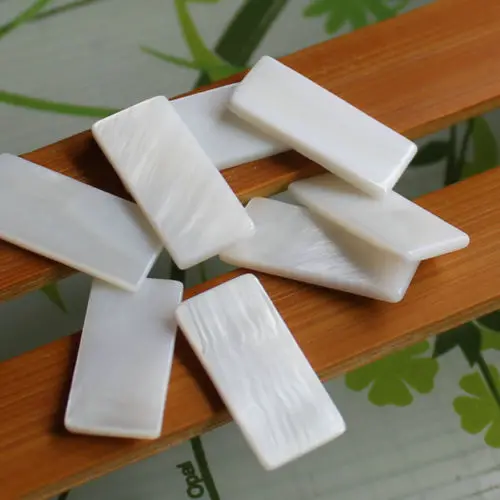 20 Pcs natural decorate Inlay material 10*21mm white pearl shell blanks