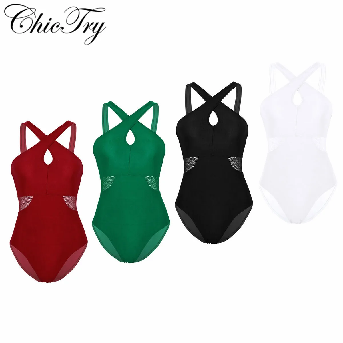 Women Ladies Ballet Dress Sexy Female Adult Sleeveless Tracksuit Gymnastics Leotard Costumes Dance Performance Dress Wear Suit