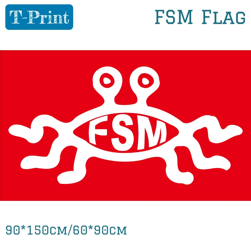 90*150cm 60*90cm Fsm Flying Spaghetti Monster Flying Noodles Polytheism Flag 3x5ft Banner